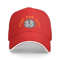 Time For Chili (Orange) Cap Fashion Casual Baseball Caps Adjustable Hat Summer Unisex Baseball Hats Customizable Polychromatic One Size raudona