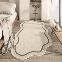 Coffee Table Pad Cream Style Bedroom Rug Minimalist Absorbent Bedside Carpet Soft Non-Slip Irregular Carpet Dormitory 50-80cm gray