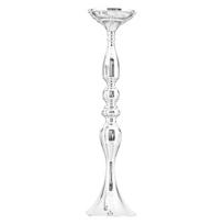 Žvakidės 32/38/50cm Metalinis žvakidė Gėlių vazonas Stalo puošmena Renginio gėlių stovas Grindų kelio Švino Vestuvių dekoras Silver 50cm white