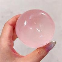 Maltose Squishy Toy Cute hi Anti Stress Fidget Toy Soft Simulated Bule/Pink Transparent Ball Quick-rebound Decompression Toy 1PCS