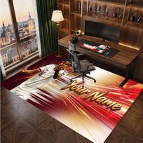 Lamine Yamal Custom Crystal Velvet Rug, Personalized Name Text Print, Football Logo Soft Non‑Slip Floor Mat Home Decor Gift 80cmx120cm