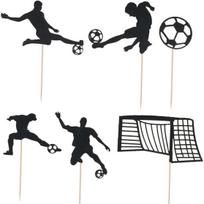 World Cup Football Cake Toppers - Party Baking Picks for Birthday Decorations gray