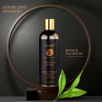 Hamidi Luxury Oud Shampoo Biotin & Tea Tree 480ml | With Natural Active Ingredients | Sulphate and Paraben Free | For Men & Women | Alcohol Free black
