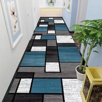 Modern Geometric Blue Gray Runner Rug Non-Slip Machine Washable Hallway Carpet for Corridor Entryway Home Decor 40x120cm 16x47inch black