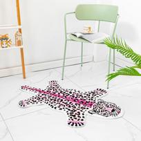 Vintage Tiger-shaped Curved Rug Anti-slip Soft Bathroom Floor Mat Bedroom Entrance Door Mat Home Decoration 50x80cm 20x31inch