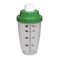 Protein Shaker Bottle Clear Small for Shakes Mixing Cup with Scale Drink Mixer Travel Sports green
