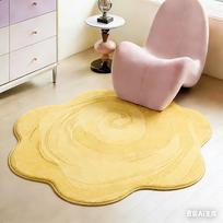 Gradient Color Rug Thicken Washable Carpets for Living Room Flower Shape Bedroom Decor Plush Carpet Fluffy Soft Lounge Floor Mat 80x80CM