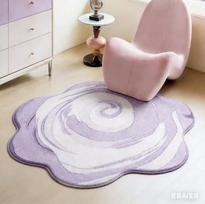 Gradient Color Rug Thicken Washable Carpets for Living Room Flower Shape Bedroom Decor Plush Carpet Fluffy Soft Lounge Floor Mat 80x80CM