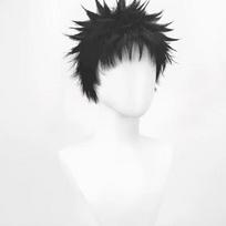HOKAGE NINJA Uchiha Obito Cosplay Wig Synthetic Short Straight Wig Anime Coser Heat Resistant Fiber High Quality Wig Daily Party Image size gray