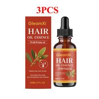 Scalp & Hair Oil Essence, Gentle Nourishing Hair Growth Oil for Soft, Shiny, Hydrated Hair, 60ml 3PCS
