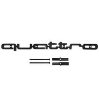 Chrome Rs Style Quattro Long Front Grille Hood Badge Emblem, Car Exterior Decor Accessory Full Black