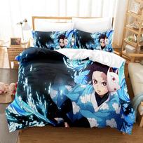 Anime Demon Slayer patalynės komplektai Kamado Nezuko patalynė paaugliams mergaitėms Animacinis dvigulė, viengulė, karalienės, karaliaus, pilno dydžio antklodės užvalkalų komplektas cot size 70x133cm