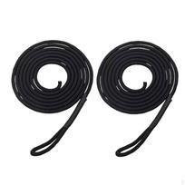 2 Pieces Pilates Reformer Pull Ropes Components 102 in Length Belts for Yoga Workout Equipment black