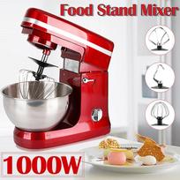 110V/220V Electric Food Mixer Table Stand 6 Speed Cake Dough Mixer Handheld Egg Beater Blender Baking Whipping Cream Machine red