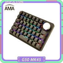 G50 MK45 Mini RGB Mechaninė Klaviatūra su Numpad Rankenėle - Balta be RGB, Mėlynas jungiklis