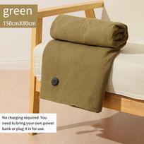 Heating shawl USB electric blanket outdoor camping office home heating blanket single mattress warm blanket for school žalia