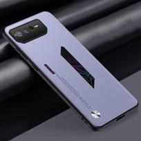 Luxury PU Leather Case For Asus ROG Phone 6 D 6D Back Cover Matte Silicone Full Protection Phone Case For Asus ROG Phone6 D 5G For ROG Phone 6 šviesiai violetinė spalva