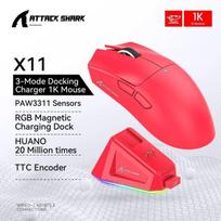 Shark X11 „Bluetooth“ belaidis žaidimų pelė, RGB - Raudona
