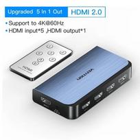 Vention HDMI skirstytuvas 5 į 1 iš 4K/60Hz HDMI 5x1 3x1 adapteris - 4K60Hz skirstytuvas