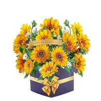 New 3D Pop-up Style 3D Greeting Card Romantic Creative Paper Pop Up Card Handmade Flower Blessing Card Valentine's Day yellow