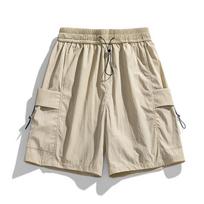 Didelio dydžio vyriški maudymosi šortai, madingi, „Baggy Jorts“ stiliaus šortai vyrams, laisvi, plačių klešnių šortai, vyriški „Harajuku Y2k“ laisvalaikio šortai. 3XL abrikosas