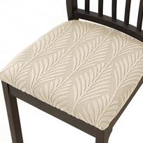 1/2/4/6pcs Elastic Chair Seat Covers Removable Dining Room Chair Cover Jacquard Upholstered Chair Seat Slipcover Home Decor 1pc white