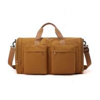 Sulankstomas sporto krepšys Unisex Duffle Bag su skyriumi batams, drėgna kišenė, Nailoninis savaitgalio krepšys sportui, kelionėms, plaukimui ruda