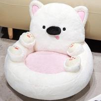 Cute Seat Cushion with Backrest,Kawaii Floor Cushion Lazy Sofa Comfortable and Soft Home Decor for Office Bedroom white