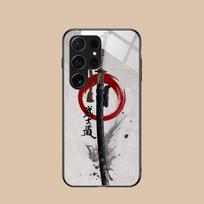 Katana Samurai Ronin Sakura Phone Case for Samsung Galaxy A56 55 54 53 52 51 36 35 34 23 16 15 5G Glass Colorful Cover Cover Galaxy A52s 5G white