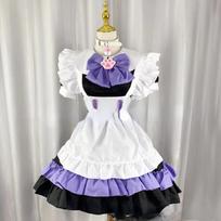 Aukštos kokybės Lolita suknelė Mielas rožinis raukinys Padavėjos apranga Kawaii kaspinas Katės letena Japonės mergaitės JK Cosplay kostiumai S-5XL Kasdienis L violetinė