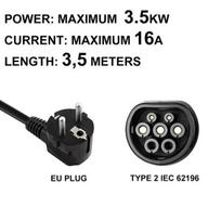 TAYSLA 3.5kW Elektrinis automobilio įkroviklis - 16A Tipo 2 Nešiojamas EV įkroviklis - 3.5KW TIPAS 1