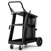 VEVOR Welding Cart, 3-Tier Heavy Duty Welder Cart with 181.4kg Weight Capacity, 360 degrees Swivel Wheels, Tank Storage Safety Chains