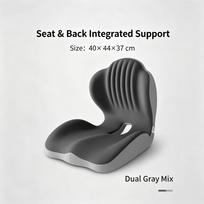 Memory Foam Integrated Seat & Back Cushion,Ergonomic Waist Support Chair Cushion For Office Home Car Long Sitting gray
