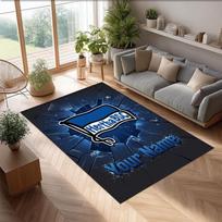 hertha bsc Printed Crystal Velvet Rug Non‑Slip Crystal Velvet Carpet For Sofa Bedroom Indoor Home Decoration 80cmx120cm