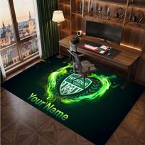 Werder Bremen FC Custom Crystal Velvet Rug, Personalized Name Text Print, Football Logo Soft Non‑Slip Floor Mat Home Decor Gift 80cmx120cm