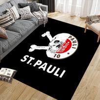 FC St. Pauli Flannel Pattern Square Carpet,Area Rug,Carpet Rug for Living Room Bedroom Sofa Playroom Decor,Non-slip Floor Mat 40x60cm( 15x23in )