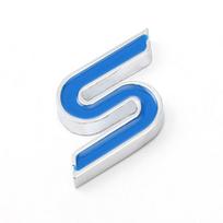 3D Metal S Logo Letters Car Front Grill Emblem Trunk Badge Decal For Ford Mondeo P126 Focus Kuga Fiesta Zetec S Sticker Accessories white