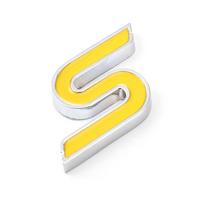 3D Metal S Logo Letters Car Front Grill Emblem Trunk Badge Decal For Ford Mondeo P126 Focus Kuga Fiesta Zetec S Sticker Accessories