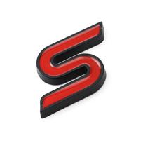 3D Metal S Logo Letters Car Front Grill Emblem Trunk Badge Decal For Ford Mondeo P126 Focus Kuga Fiesta Zetec S Sticker Accessories
