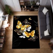 Luxury 3D Butterfly Floral Area Rugs Dreamy Flower Design Carpet  Non Slip Soft Washable Rug for Living Room Bedroom 120x160cm