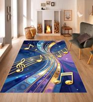 Music Note Area Rug Colorful Treble Clef Carpet – Modern Musical Decor for Studio Living Room or Music Teacher Gift 40x60cm