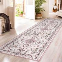 Vintage Persian Floral Medallion Runner Rug Non Slip Stain Resistant Carpet for Entry Kitchen Farmhouse Floor Decor 40x120cm 16x47inch