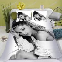 Singer Style Trendy Ariana grande Bedding Set Twin/Full/Queen Size Duvet Cover Pillowcase Soft Bedroom Set Home Luxury Gift EU Single 135*200cm/53x79in 3pcs white