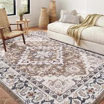 Persian Style Chenille Non-Slip Rug Living Room Entryway Door Mat Anti-Slip Floor Protector Washable 160x230cm Crystal Velvet