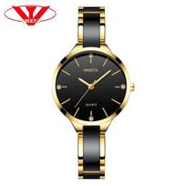 NIBOSI Ceramic Bracelet Women Watches Top Brand Ladies Creative Watche For Women Female Clock Relogio Feminino Montre Femme black