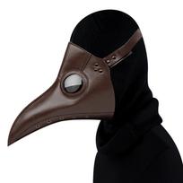 Helovino Steampunk kaukė PU oda Maro gydytojas karnavalui vyrams moterims ruda