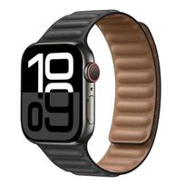Odinė apyrankė Apple Watch 42mm 46mm 45mm 44mm 40mm Originalus magnetinis grandinėlės apyrankė iWatch Ultar 2 49mm 10 9 8 7 SE 42 44 45 46 49 mm black