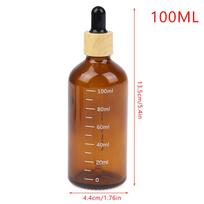 5-100 ml lašintuvų buteliukai su skalės reagentu akių lašais gintaro stiklo aromaterapinis skystas pipetės buteliukas Daugkartinio užpildymo buteliukai kelionės 100ML brown