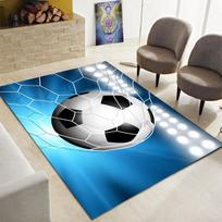 Football Area Rug Ball Sports Theme Carpet Soccer Ball Pattern Floor Mat for Kids Boys Girls Play Room Living Room Bedroom Decor 40 x60 blue