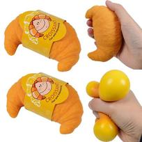 Fun Realistic Croissant Toy Pinch Squeeze Relief Squishy Stress Cute Lazy Stress Ball Funny Stress Relief Fidget Toy yellow